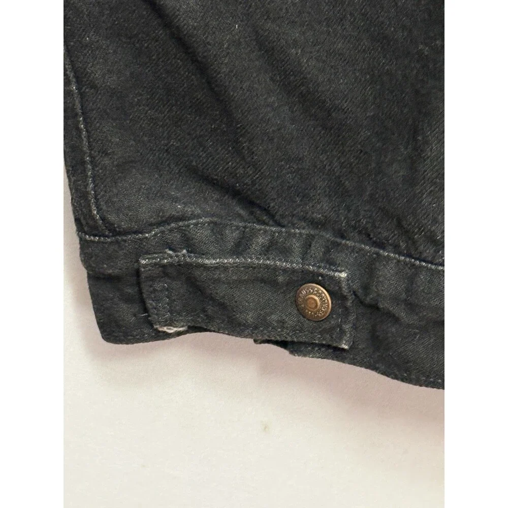 Levi’s Sherpa Lined Black Denim Trucker Vest Corduroy Collar Men’s L Vintage
